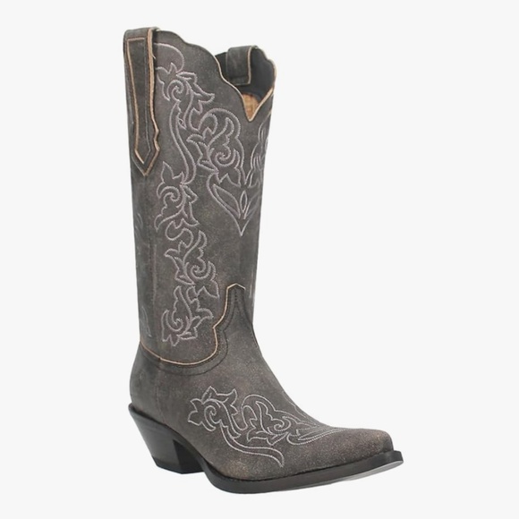 Dingo Flirty N' Fun Embroidered Cowboy Boots Mid Calf Mid Heel - Picture 2 of 10